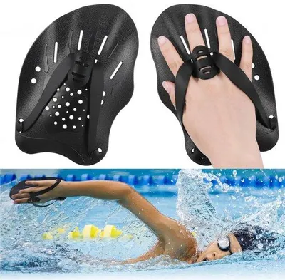 Produktbild von Schwimmhandschuhe mit Verstellbaren Riemen, Schwimmhandschuhe für Schwimmtraining, Ideal für Erwachsene und Kinder, Perfekt für Schwimmunterricht und Wassergymnastik