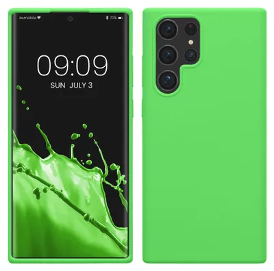 Produktbild von kwmobile Handyhülle für Samsung Galaxy S22 Ultra Hülle - Case Silikon - Kabelloses Laden - Schutzhülle Cover in Limettengrün