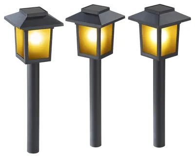 Immagine prodotto di Lanterne Solari Effetto Fiamma set da 3, 2700K, ImPErmeabili, LED, 37 cm