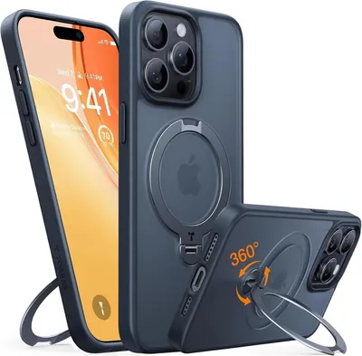 Immagine prodotto di TORRAS 360° Ostand Spin iPhone 14 Pro Custodia Nero Opaco Protezione Militare