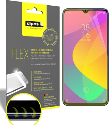 Produktbild von 3x Schutzfolie für Xiaomi Mi 9 Lite Folie, 100% Displayabdeckung, dipos Flex