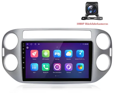 Produktbild von 9 Zoll Android Autoradio für VW Tiguan 5N 2007-2016 Wireless CarPlay Android Auto 8Core 6+128GB 4G LTE GPS Navigation inkl. 1080P Rückfahrkamera