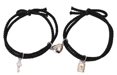 Produktbild von 2 Stück Paar-Armband, einzigartiges Schlüsselschloss, Herzform-Design, stilvoll, einfach, für Partys, Verabredungen