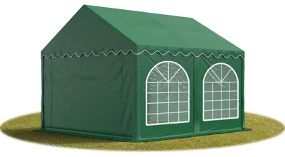 Produktbild von TOOLPORT Festzelt Partyzelt 3x4 m PREMIUM, hochwertige PVC Plane 750 N in dunkelgrün 100% wasserdicht mit Bodenrahmen