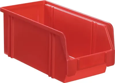 Produktbild von LA KA PE Sichtlagerkasten Größe 2A rot Länge 350 / 300 x Breite 200 x Höhe 200mm aus Polystyrol stapelbar - LK2AOHNE