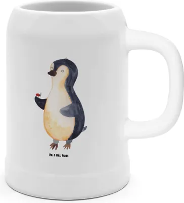 Produktbild von Mr. & Mrs. Panda Krug Pinguin Marienkäfer - Weiß - Geschenk, Humpen, Liebe, Aufmerksam, Seidel, Lebensfreude, Bierbecher, Steinkrug, Kleine Wunder, Tonkrug