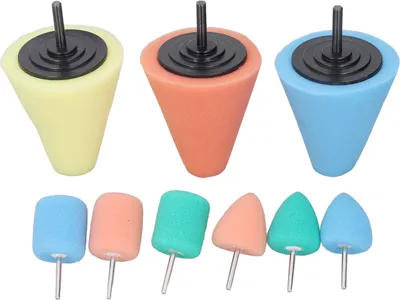 Image de 9Pcs Polishing Cone Metal Polish Sponge Buffing Ball for Automotive Car Wheel Hub Care