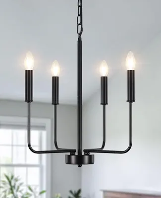 Zdjęcie produktu dla Czarna lampa żyrandolowa - 6 lamp w stylu vintage do wnętrz
