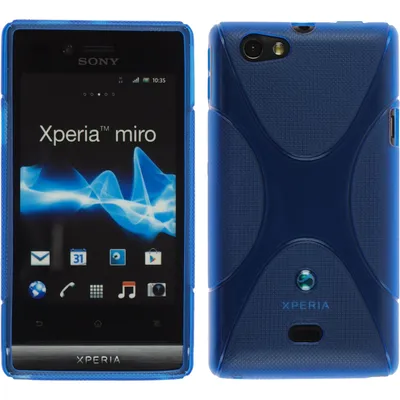 Produktbild von PhoneNatic Case kompatibel mit Sony Xperia miro - blau Silikon Hülle X-Style + 2 Schutzfolien
