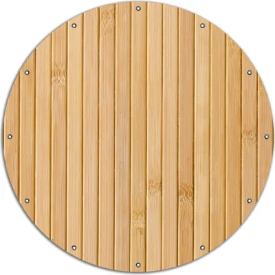 Produktbild von Wallario rundes Outdoor-Poster für Garten oder Balkon, Motiv Holzpanele hell, 120 cm Durchmesser