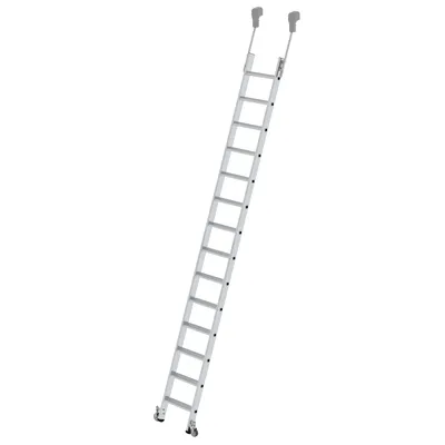 Produktbild von Euroline Premium 30183 Alu-Regalleiter, fahrbar mit 14 Stufen