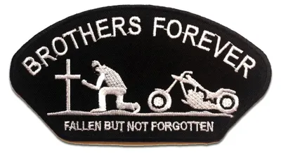 Produktbild von Brothers Forever Biker - Aufnäher, Bügelbild, Aufbügler, Applikationen, Patches, Flicken, Zum Aufbügeln, Größe: 12.9 x 7 cm