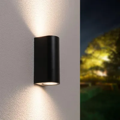Image de HOFTRONIC - Applique murale LED 8W 690lm 4000K IP65 Noir Dimmable GU10