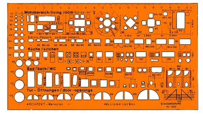 Produktbild von Standardgraph Architekt-Werkplanschablone Maßstab 1:100