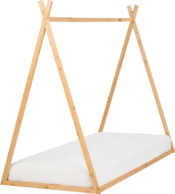 Obrázek produktu pro BELIANI Dřevěná dětská postel 90 x 200 cm ve světle hnědém dřevěném provedení nábytek do dětského pokoje rám postele