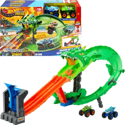 Produktbild von Monster Trucks Sharks vs. Dinos Drachenzerstörungs-Spielset