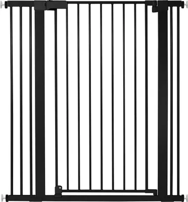 Produktbild von COMOMY 107cm Extra Hohe Sicherheitsgitter für Treppen & Türen, Automatisches Schließen Babygitter & Hundegitter, Breite 75-103 cm, Schwarz