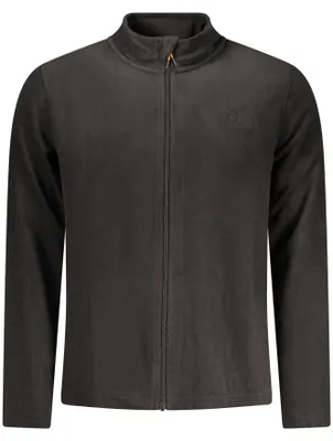 Produktbild von Herren Fleece-Sweatshirt mit Reißverschluss und Stickerei, Schwarz