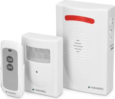Produktbild von Navaris Kabelloses Bewegungsmelder Auffahrt Alarmsystem - mit Montagematerial und Fernbedienung - Alarm Einbruchschutz Set - Garage Funk Alarmanlage