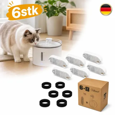 Image de 6 filtres de rechange pour fontaine à eau pour chats, compatibles avec les distributeurs d'eau de 3,2 litres