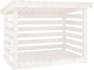 Produktbild von vidaXL Kaminholzregal Weiß 108x73x79 cm Massivholz Kiefer