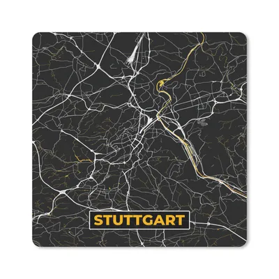 Produktbild von MuchoWow® Mauspad Mousepad Stuttgart - Gold - Karte - Stadtplan - Deutschland 20x20 cm - Mousepads - Maus Mat - Pad - Mausunterlage - Desk Mat - Bureauartikeln