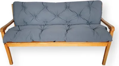 Produktbild von 4L Textil Gartenbankauflage UV-beständig Sitzkissen und Rückenkissen Hollywoodschaukel Auflage wetterfest (100x60x50 cm, Dunkelgrau)