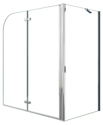 Produktbild von Duschspa 100x140cm 2-teilig Faltwand Badewannenaufsatz 6mm ESG Duschabtrennung Duschwand mit 70cm Seitewand