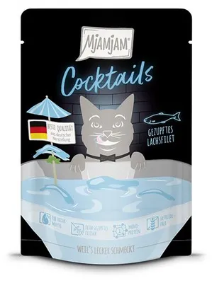 Productafbeelding van MjAMjAM Cocktail: Gekookte zalmfilet – Vloeibare snack voor katten, 20 x 40 gram