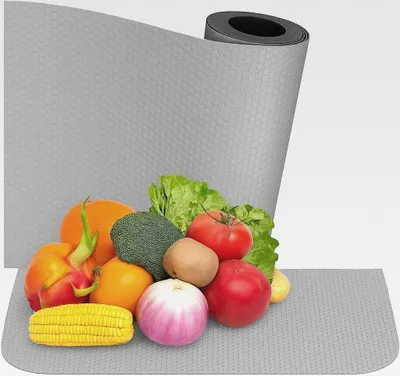 Produktbild von rutschfeste Schutzmatte 600x50 cm PVC Schubladenmatte Regaleinlage Küchenschrank Unterlage wasserfest zuschneidbar Anti-Rutsch Matte für die Schublade für Küche Bad Büro Garage Grau