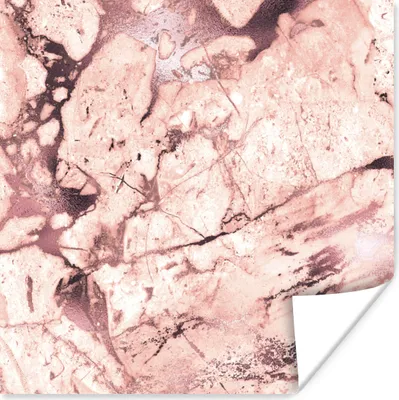 Produktbild von MuchoWow® Poster Rosa - Marmor - Luxus 100x100 cm - Babyzimmer