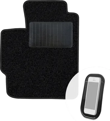 Produktbild von moto-MOLTICO Fahrer Fußmatte Auto Velours Fahrerseite Autoteppiche Schwarz Fahrermatte 1-teilig passend für Toyota Yaris II 2005-2011