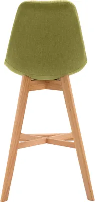 Produktbild von Barhocker DUMIR - Stoff Grün 48x56x112 cm | Barstuhl Mit Lehne Tresenhocker Tresenstuhl Kneipenhocker Kneipenstuhl