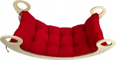 Produktbild von Dekokissen für Kinderwippe, Rot, 100 x 45 x 8 cm, Kissen für eine Kinderschaukel Montessori, Ein weiches Kissen für eine Babyschaukel