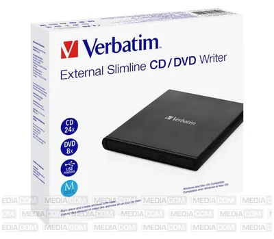 Produktbild von ext. Slimline USB 2.0 CD-DVD Writer light black