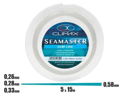 Obrázek produktu pro Ujímaný silon CLIMAX Haruna Surf - 5 x15m 0,26mm - 0,58mm