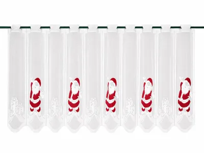 Produktbild von Scheibengardine Weihnachtsmann Geschenk HxB 50x140cm rot weiß Weihnachten Advent