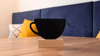 Immagine prodotto di ALLboards Lavagnetta per gesso bifacciale CAFFE FORMA DI TAZZA DI CAFFE per Menu Tavolo - set 4 pezzi