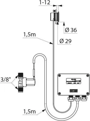 Obrázok produktu pre Delabie tvarovka TEMPOMATIC G3/8B 230/12V f. panel 1-12mm bez výstupu
