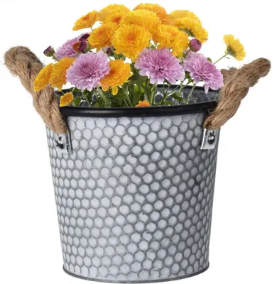 Produktbild von Vilde Pflanzentopf ÜBERTOPF aus Metall für Blumen Pflanzen Kräuter RETRO 21,5x19 cm