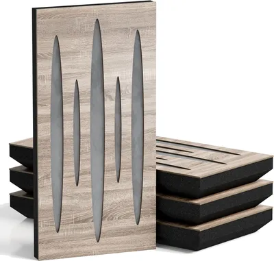 Immagine prodotto di Set di 10 pannelli acustici sottili PULSAR-F in velluto, dimensioni 50x25 cm, finitura Sonoma/grigio