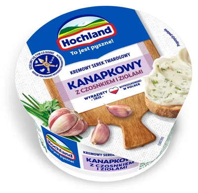 Zdjęcie produktu dla Hochland Kanapkowy z czosnkiem i ziołami 130 g