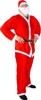 Produktbild von Weihnachtsmann Kostüm 5-teilig Santa Claus Verkleidung Weihnachten Party Rot