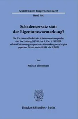 Obrázok produktu pre Schadensersatz statt der Eigentumsvormerkung?