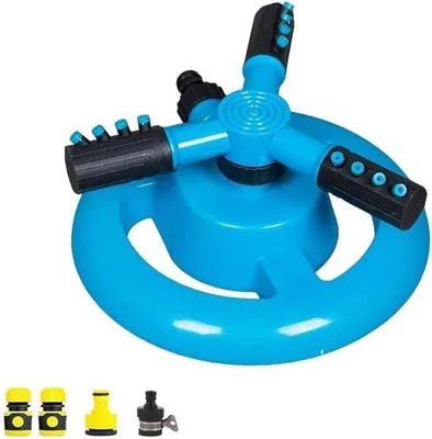Obrázek produktu pro Zahradní postřikovač – s otočným ramenem – postřikovač trávníku – otáčení o 360 stupňů – do 20 m² – modrý