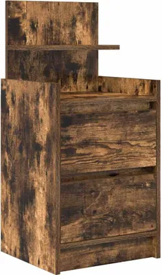 Obrázek produktu pro Noční stolek se 2 zásuvkami kouřový dub 38x34x80 cm