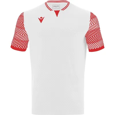 Image de Maillot Macron Tureis à manches courtes pour homme - Blanc / Rouge