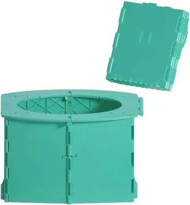 Productafbeelding van Campingtoilet - Draagbaar toilet - Buitenactiviteiten - Compact en opvouwbaar - 22 x 14 x 11 cm - Groen