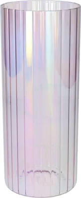 Produktbild von INNA-GLAS Deko Vase BLANDINA, Glas, Rillen, lila-irisierend-transparent, 24cm, Ø10cm - Blumenvase