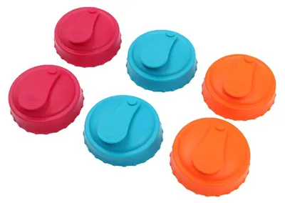 6 Silikondeckel für Dosen, wiederverwendbar, luftdicht, 3 Farben